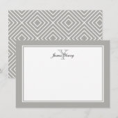 Modern Monogram Note, Block Initial Script Name (Front/Back)