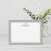 Modern Monogram Note, Block Initial Script Name (Standing Front)