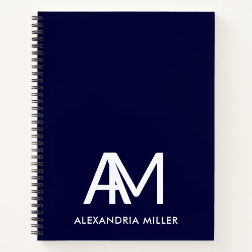 Modern Monogram Notebook Two Initials Name