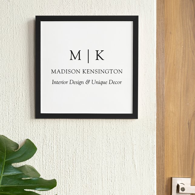Modern Monogram or Add Logo Business Wall Tile (Edit to Customize text, colors and more)