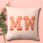 Modern Monogram Pastel Peach Orange Initials Throw Pillow<br><div class="desc">Modern Monogram Pastel Peach Orange Initials. You can personalize this pillow very easily with your own initials. Or you can even change the colors or font style in the design tool. Happy customizing!</div>