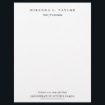 Modern Monogram Personal Business Professional  Le Letterhead<br><div class="desc">Classic black and white letterhead with monogram name,  title,  website,  phone and address.</div>