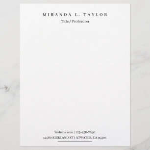 Modern Monogram Personal Business Professional  Le Letterhead