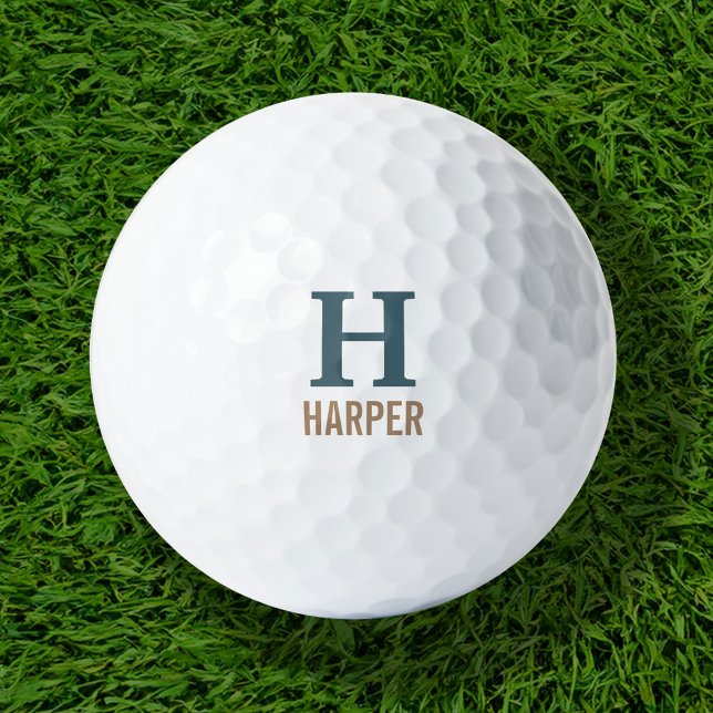 Modern Monogram Personalized Golf Balls (Creator Uploaded)