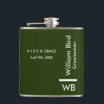 Modern Monogram Personalized Groomsman Hip Flask<br><div class="desc">This Groomsman custom design features handwritten minimalistic shades of green. You can personalize the name,  title,  and groom or add your custom message! Show your Groomsman how much you love and appreciate their participation.</div>