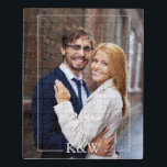 Modern Monogram Photo Jigsaw Puzzle<br><div class="desc">Simple and chic monogram design. Need a custom color? Send us a message to heartlockedstudio@gmail.com and we'll be happy to help you out!</div>