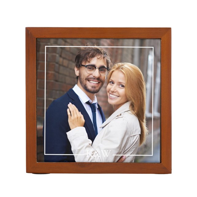 Modern Monogram Photo Pencil Holder (Front)