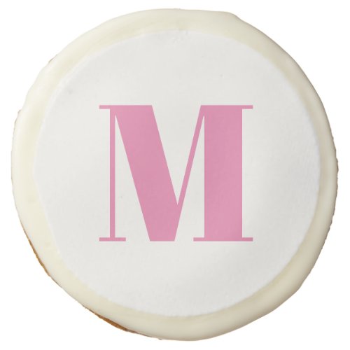 Modern monogram pink custom initial letter chic sugar cookie