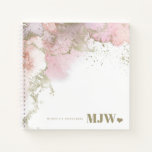 Modern Monogram Pink &amp; Gold Abstract Sketchbook Notebook at Zazzle