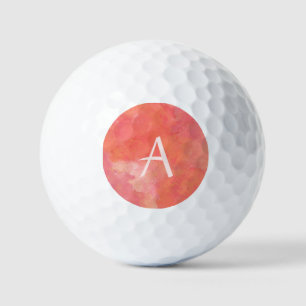 Modern Monogram Pink Golf Balls