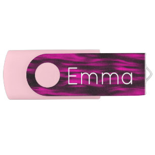 Modern Monogram Pink Waves USB Flash Drive 128gb