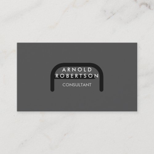 Modern Monogram Plain Gray Trendy Business Card