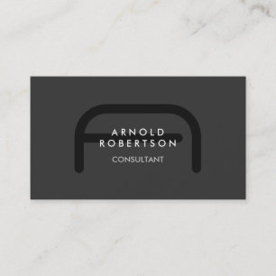 Modern Monogram Plain Gray Trendy Business Card