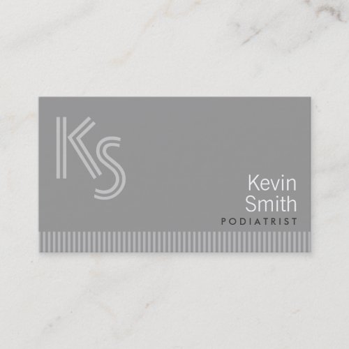 Modern Monogram Podiatrist Business Card