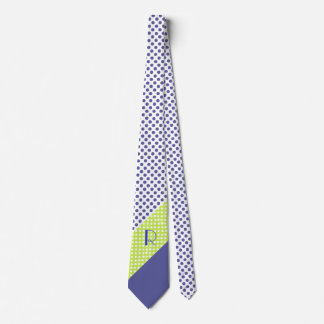 Modern Monogram Polka Dot Pattern Tie