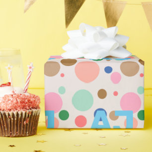 Modern Monogram Polka Dot Pattern Wrapping Paper