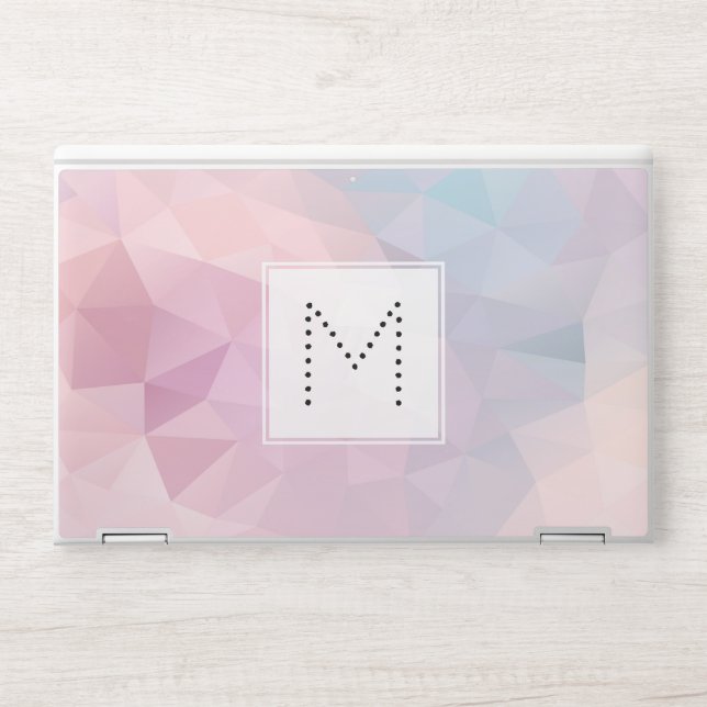 Modern Monogram Polygonal Pattern HP Laptop Skin (Front)