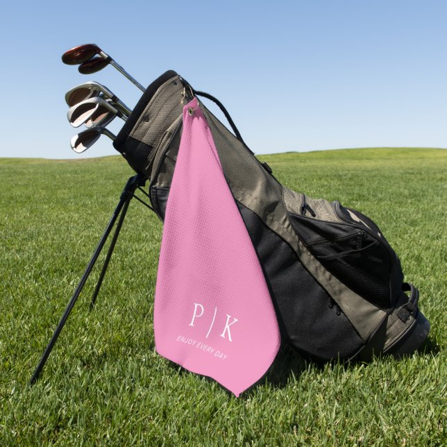 Modern Monogram Premium Golf Towel (Green)