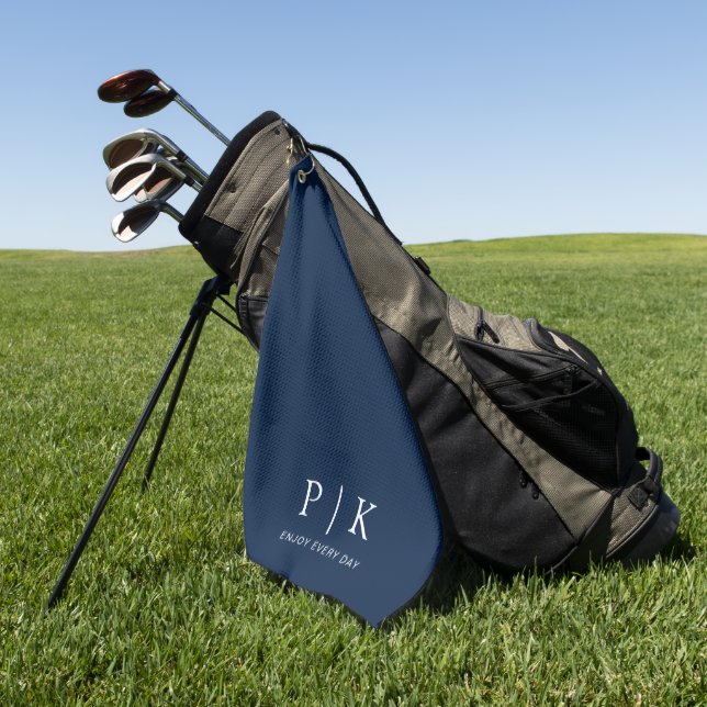 Modern Monogram Premium Golf Towel (Green)