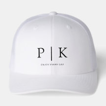 Modern Monogram Premium White Hat