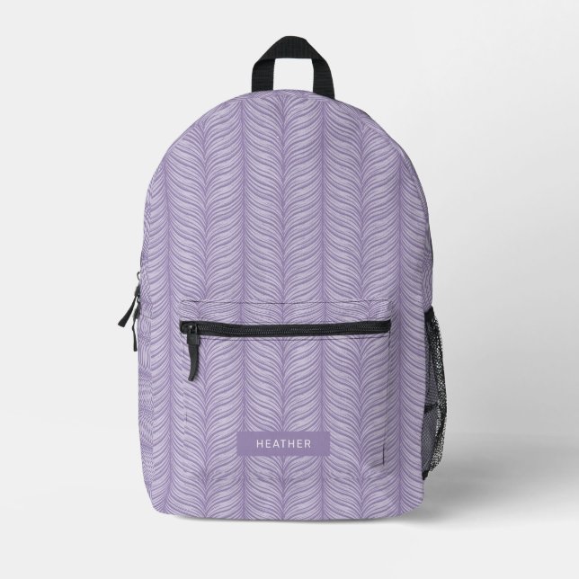 Modern Monogram  Printed Backpack (Front)