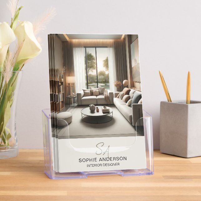 Modern Monogram Professional Business Bi-Fold Brochure (Insitu)