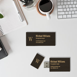 Modern Monogram Professional Business Office USB Wood USB Flash Drive