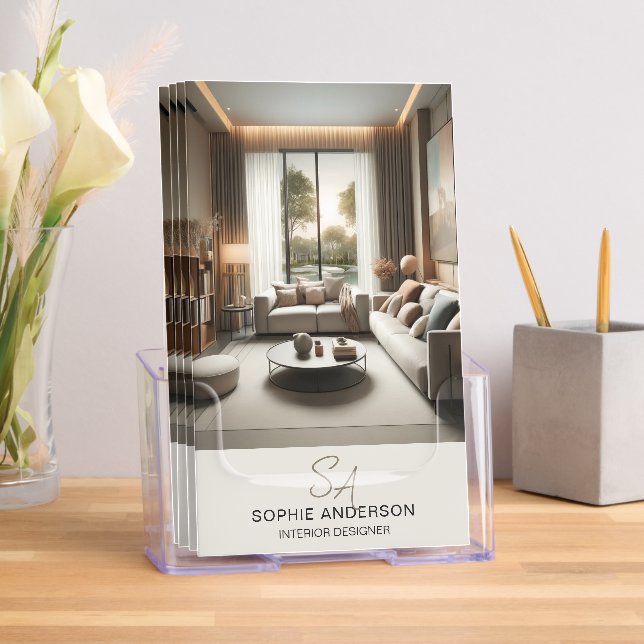 Modern Monogram Professional Business Tri-Fold Brochure (Insitu)