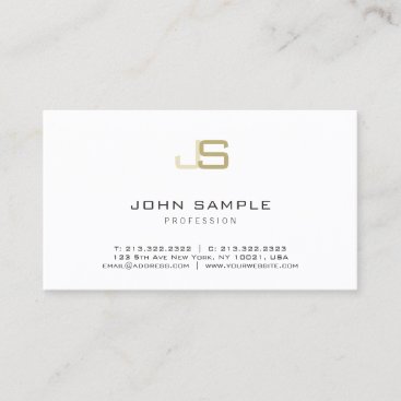Modern Monogram Professional Elegant Simple Business Card