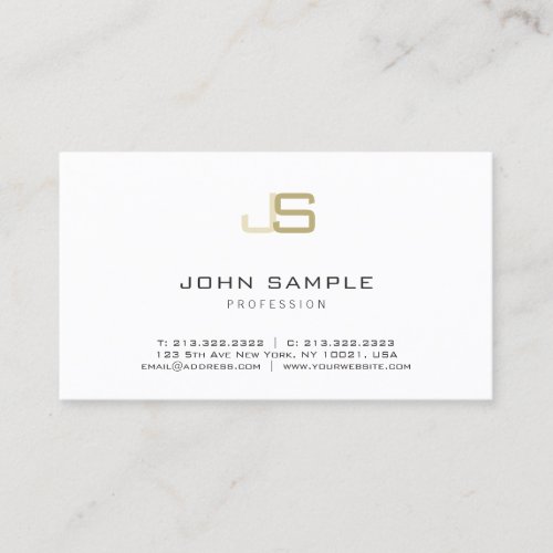 Modern Monogram Professional Elegant Simple Business Card