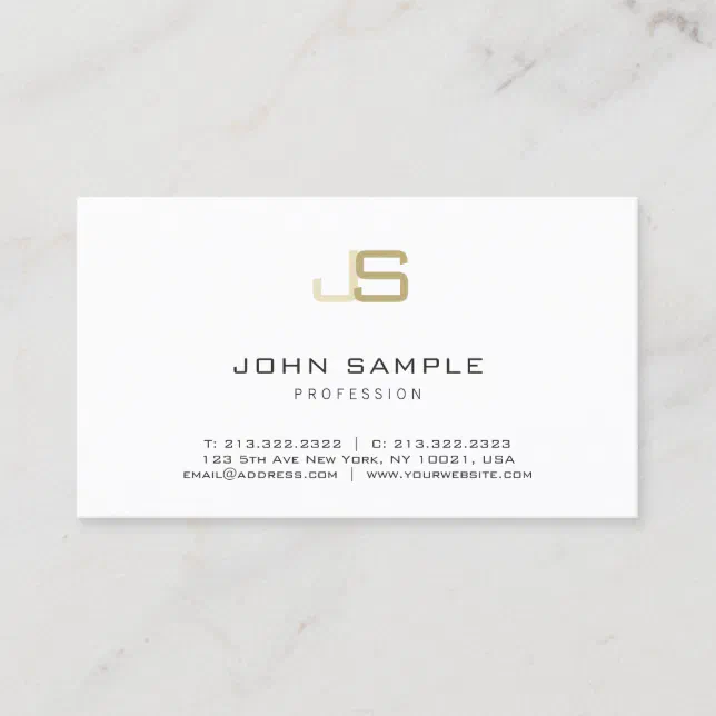 Modern Monogram Professional Elegant Simple Business Card | Zazzle
