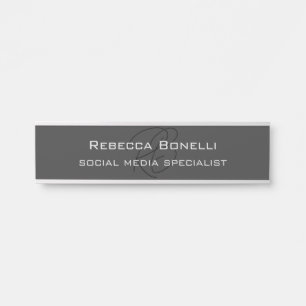 Modern Monogram Professional Grey Door Sign