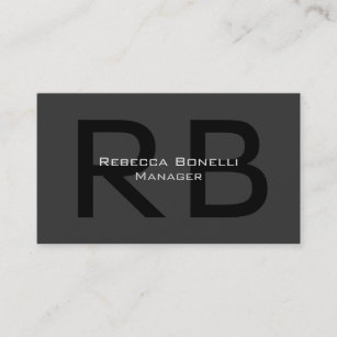 Modern Monogram Professional Manager Business Card
