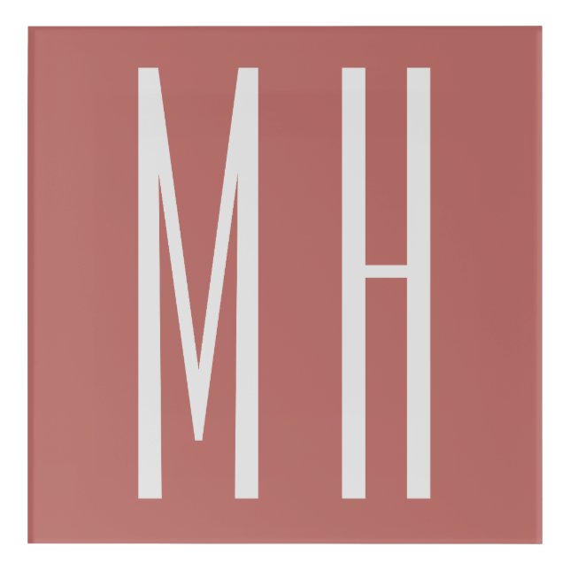 Modern Monogram Professional Plain Minimalist Acrylic Print (Front)