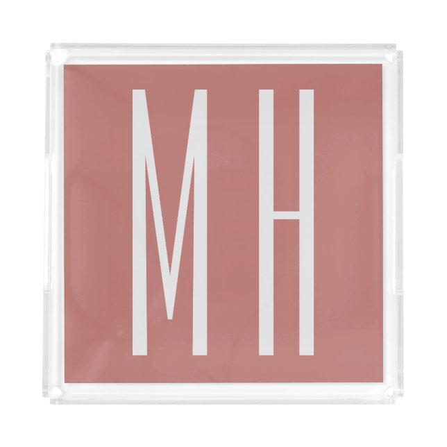 Modern Monogram Professional Plain Minimalist Acrylic Tray (Front)
