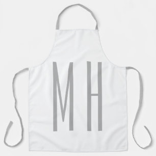 Modern Monogram Professional Plain Minimalist Apron