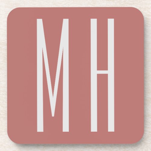 Modern Monogram Professional Plain Minimalist Beverage Coaster