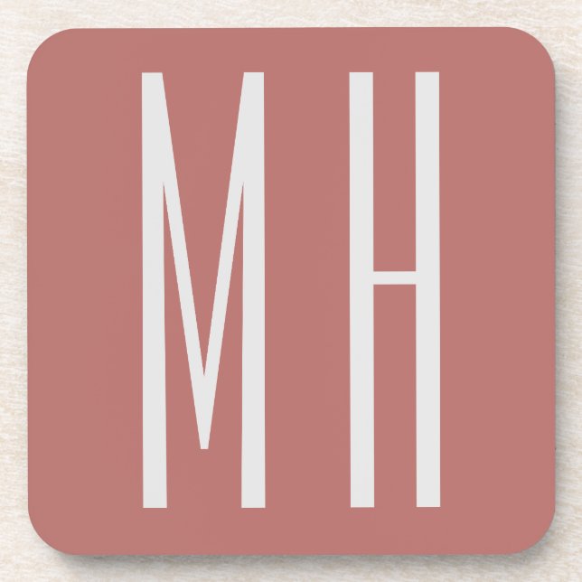 Modern Monogram Professional Plain Minimalist Beverage Coaster (Front)