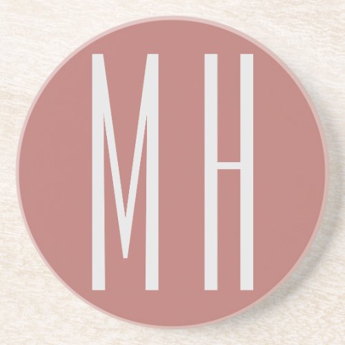 Modern Monogram Professional Plain Minimalist Coaster