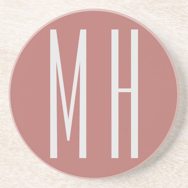 Modern Monogram Professional Plain Minimalist Coaster (Front)