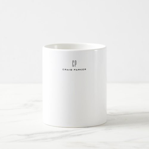 Modern Monogram Professional Plain Minimalist Coffee Mug