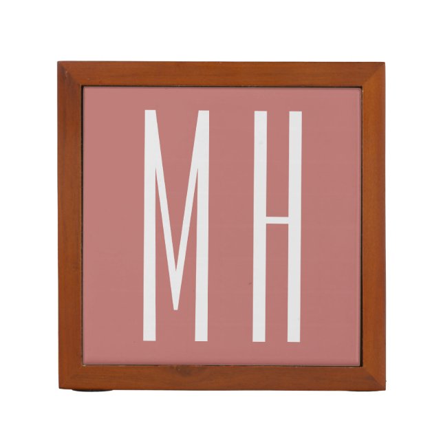 Modern Monogram Professional Plain Minimalist Desk Organizer (Front)
