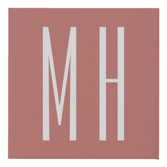 Modern Monogram Professional Plain Minimalist Faux Canvas Print (Front)