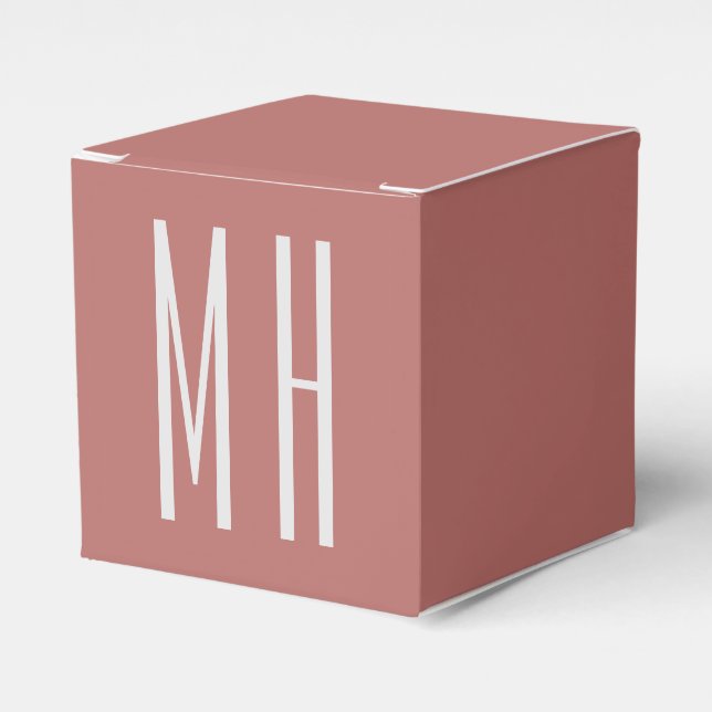 Modern Monogram Professional Plain Minimalist Favor Boxes (Front Side)