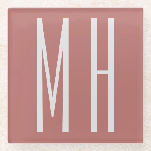 Modern Monogram Professional Plain Minimalist Glass Coaster