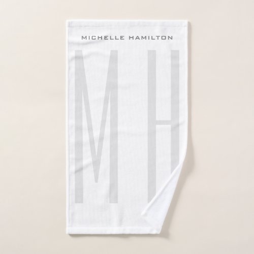 Modern Monogram Professional Plain Minimalist Hand Towel