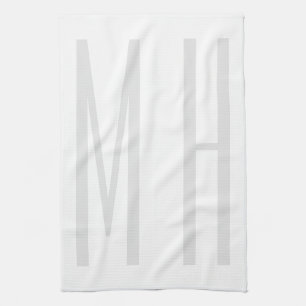 Modern Monogram Professional Plain Minimalist Kitchen Towel