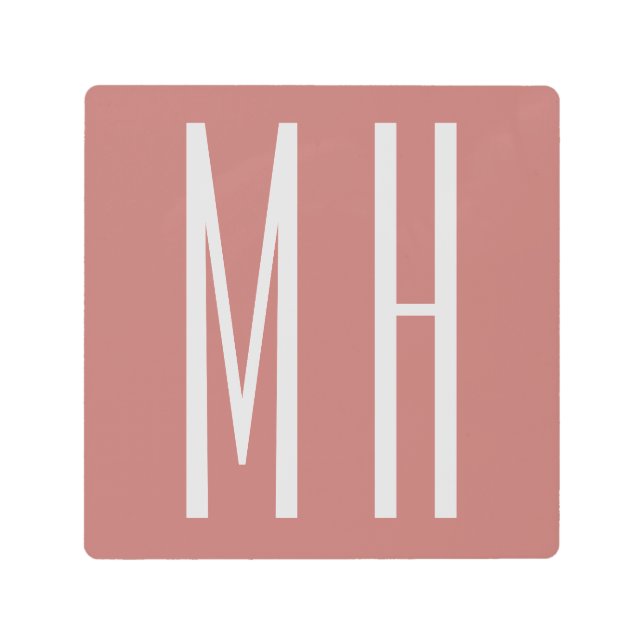 Modern Monogram Professional Plain Minimalist Metal Print (Front)