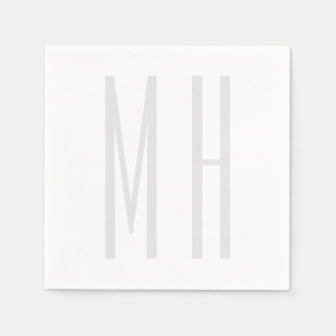 Modern Monogram Professional Plain Minimalist Napkins