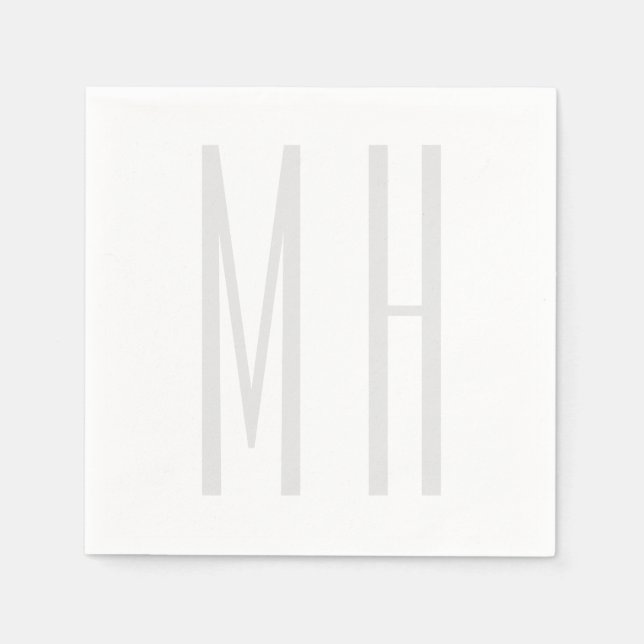 Modern Monogram Professional Plain Minimalist Napkins (Front)